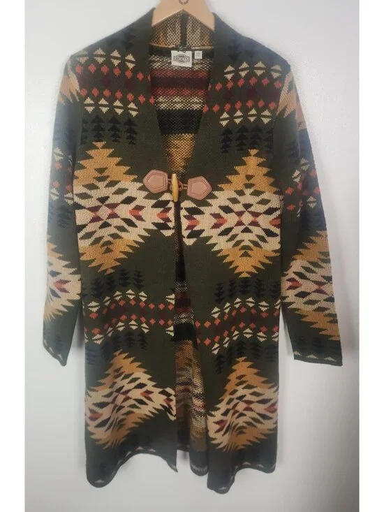 Rod's Women's Sz. XXL Aztec Long Sleeve Midi Length Cardigan Sweater - Picture 1 of 6
